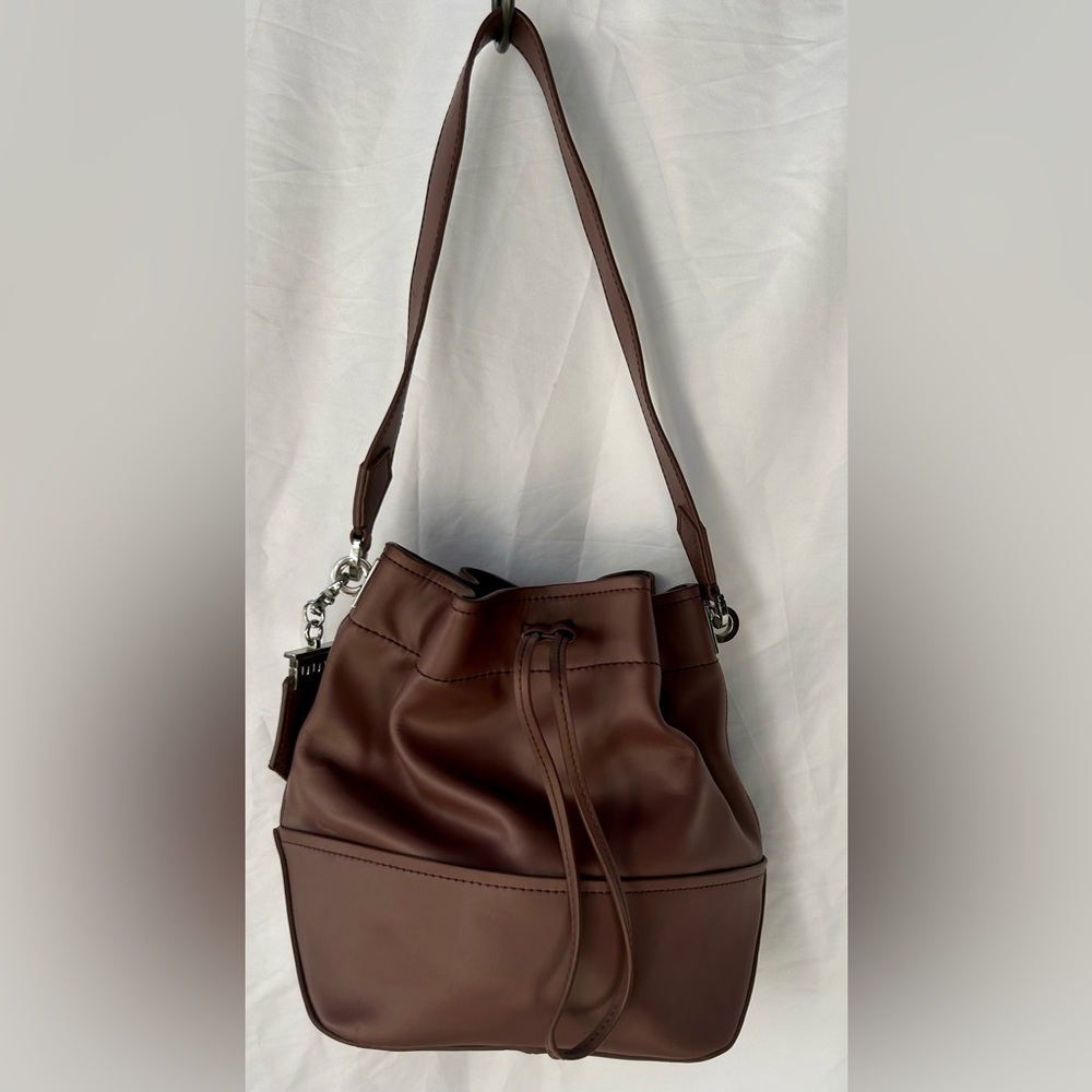 ZAC Posen Eartha Envelope Drawstring Bucket Bag Lining Faille in Balck